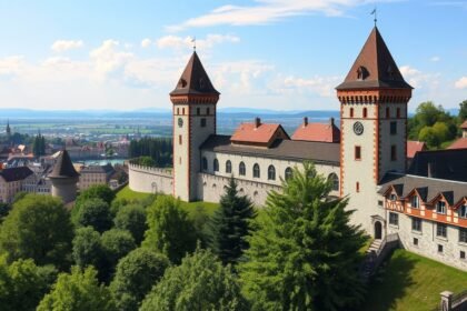 A Museggmauer városfal és tornyai Luzernben, Svájcban.