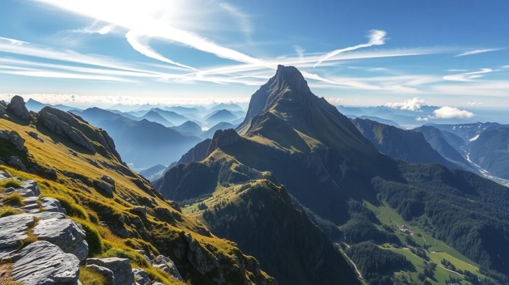 Gyönyörű kilátás a Pilatus-hegyről Luzern környékén, Svájcban.