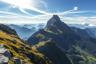 Gyönyörű kilátás a Pilatus-hegyről Luzern környékén, Svájcban.