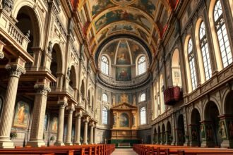 A Jezsuita templom barokk belső tere Luzernben