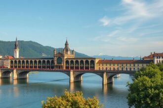 A Spreuer-híd, Luzern gyönyörű látképe és a környező hegyek