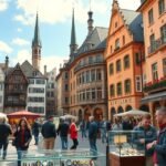 Luzern városközpontja a Bucherer téren, svájci órák és bicskák