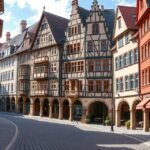 Bern Óvárosának árkádjai, középkori házak és üzletek a világörökségben.