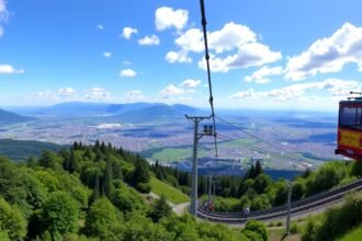 Látkép a Gurten-hegyről Bern közelében, gyönyörű zöldellő tájjal.