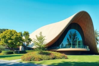 Zentrum Paul Klee modern épülete Bernben, gyönyörű park környezetben.