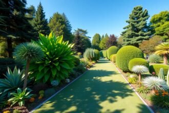 Bern botanikus kert színes növényekkel és zöld sétánnyal