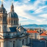 A Szent Péter-katedrális részletei a genfi kilátással