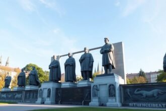 A Reformáció Emlékfala monumentális szobrai a Parc des Bastions-ban Genfben