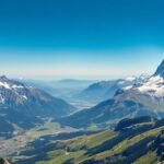 Rothorn kilátópont Zermatt panorámája a hegyekkel és völgyekkel.