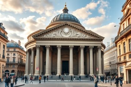 A Párizs Panthéon neoklasszikus épülete a Latin Negyedben.