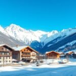 Havas hegyekkel körülvett alpesi üdülőhely Zermattban