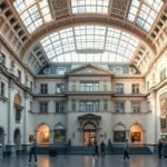 A Kunstmuseum Basel belső tere, festményekkel az oldalakon