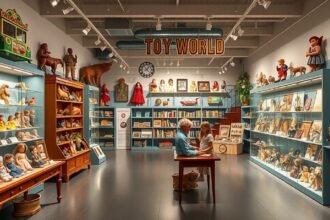 Játékbaba Múzeum belső tere, játékok és babák kiállítása