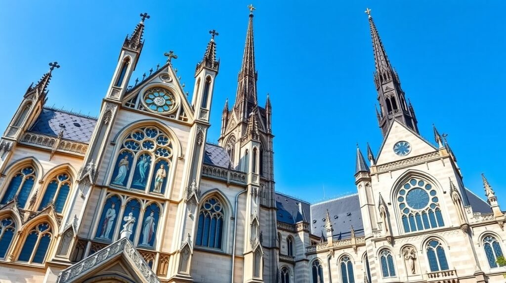 Lausanne-i Katedrális gótikus építészete és részletei