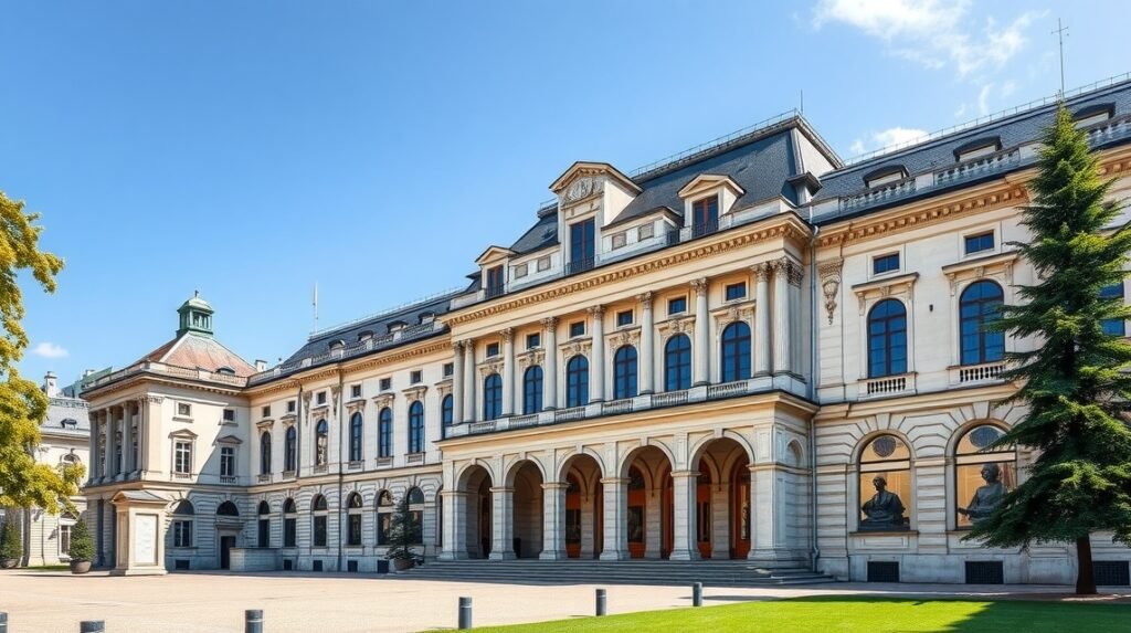 Palais de Rumine épülete Lausanne városában, Svájcban.