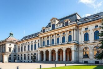Palais de Rumine épülete Lausanne városában, Svájcban.