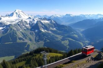 Muottas Muragl kilátó és sikló Sankt Moritzban, Svájc