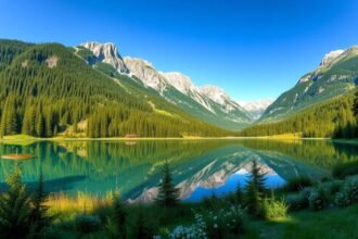 Lej da Staz tengerszem Sankt Moritz közelében, smaragdzöld víz