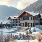 Sankt Moritz, alpesi wellness szálloda hófedte tájban