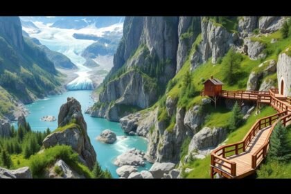 Gletscherschlucht Grindelwald gleccser szurdok panoráma