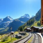 Kleine Scheidegg vasútállomás Grindelwald közelében Eiger csúcsokkal