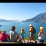 Családi kirándulás a Garda-tónál gyönyörű tájban.