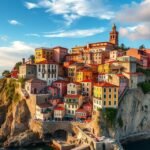 Cinque Terre színes házai a tengerparton