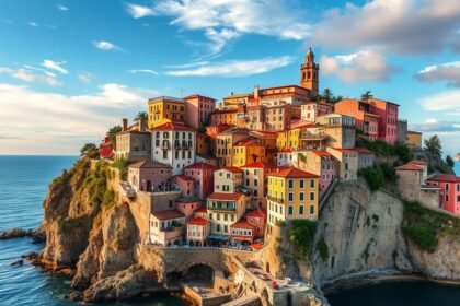 Cinque Terre színes házai a tengerparton