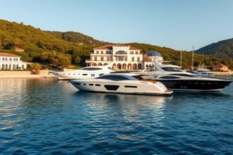 Luxus yachtok a Costa Smeraldán, Szardínia