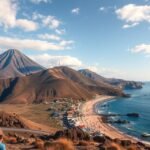 Stromboli vulkán és Lipari tengerparti táj az Eoli-szigeteken