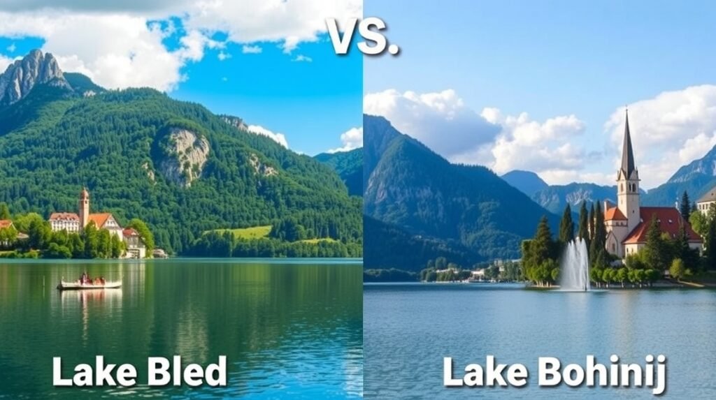 Bled és Bohinj tavak összehasonlítása Szlovéniában