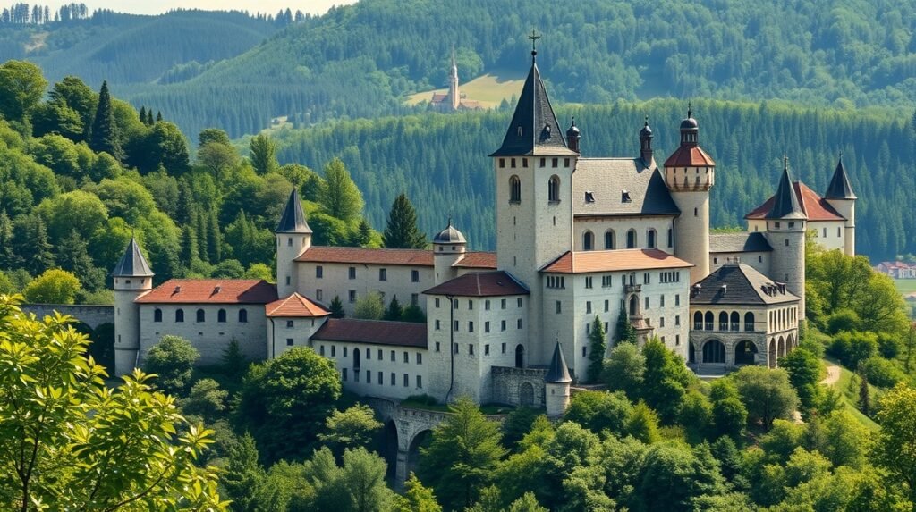 Celje vára lenyűgöző panorámája Szlovéniában