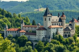 Celje vára lenyűgöző panorámája Szlovéniában