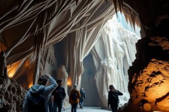 Cseppkőbarlang látogatás Szlovéniában, csodás formációk között