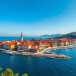 Izola tengerparti város panorámája, hangulatos óvárosokkal és nyugalommal.