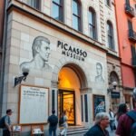 A Picasso Múzeum bejárata a Born negyedben Barcelonában.