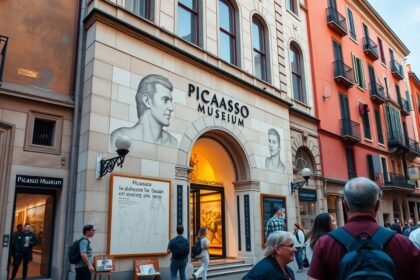 A Picasso Múzeum bejárata a Born negyedben Barcelonában.
