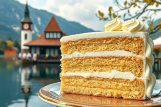 Bledi krémes a Bledi-tó partján