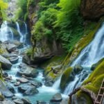 Suchá Belá szurdok létrái és vízesései a Szlovák Paradicsomban