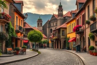 Selmecbánya romantikus macskaköves utcái és épületei