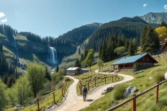 Tarajka vízesésekhez vezető túraútvonal és Rainer-kunyhó