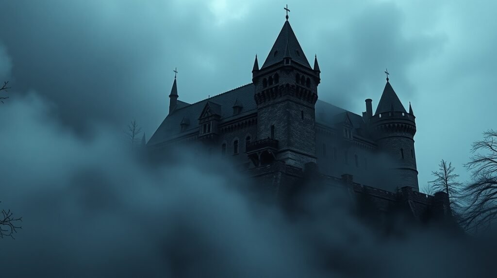 Árva vára ködben, ahol a Nosferatu film készült.