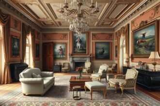 Betléri kastély elegáns belső terének részletei