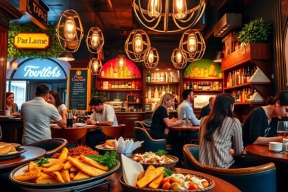 Hangulatos tapas bár Barcellonában, ízletes étkezések és helyi ételek.