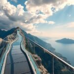 Üvegpadlós séta a Biokovo Skywalkon 1228 méter magasan