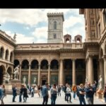 A Bargello Nemzeti Múzeum belső udvara Firenze városában.