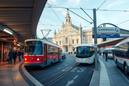 Milánói villamos és repülőtéri transzfer a közlekedési központban