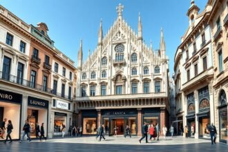 A Quadrilatero della Moda, Milánó divatnegyede, exkluzív butikokkal.