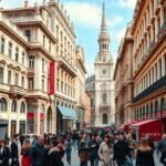 Milánói utca tele emberekkel, a divat fővárosában