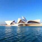 Louvre Abu Dhabi múzeum lenyűgöző épülete vízparton